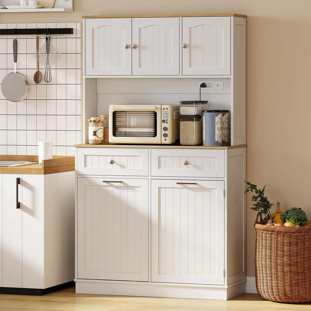 Pantry Cabinet with Charging Station – 39"W x 68"H