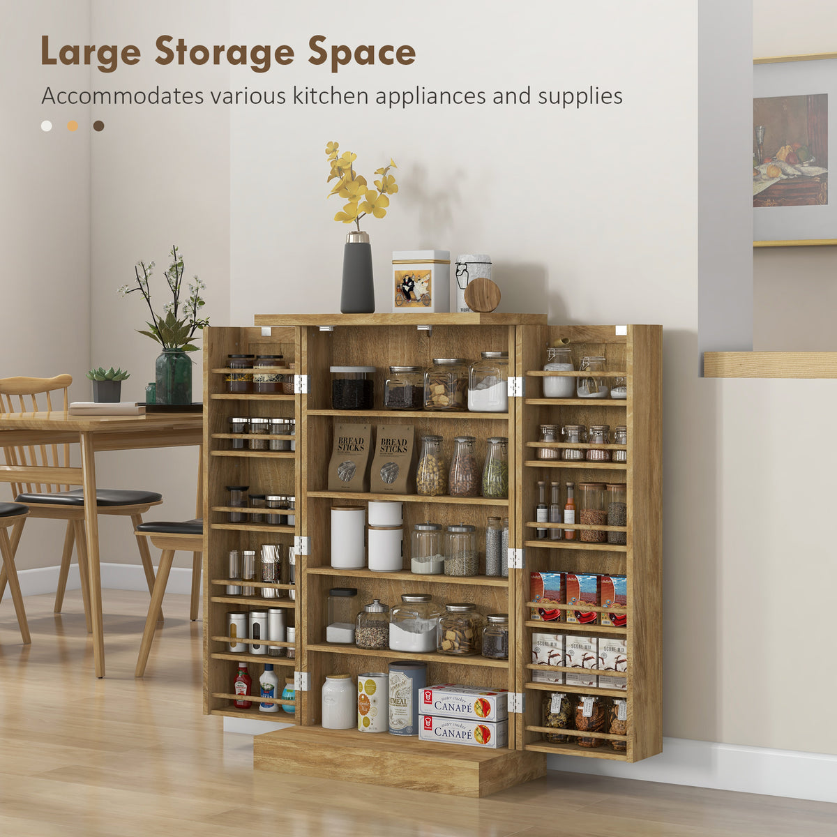 Rattan Kitchen Storage Cabinet – 24"W x 41"H