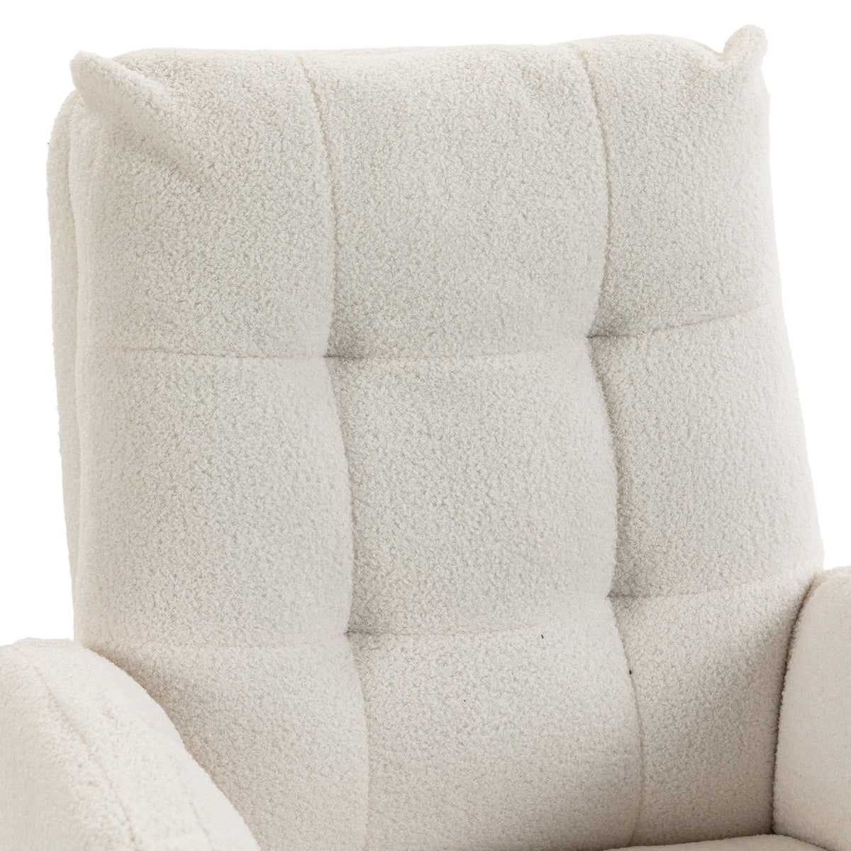 Office Chair, Teddy Fleece Executive Computer Desk Chair with Foldable Armrests, Cream White