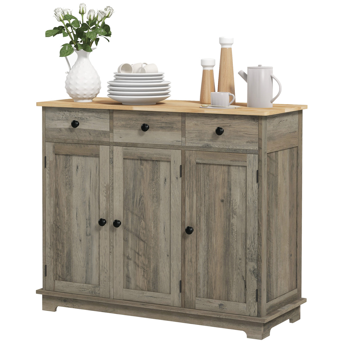 Buffet Cabinet with Storage Cabinets – 40"W x 34"H