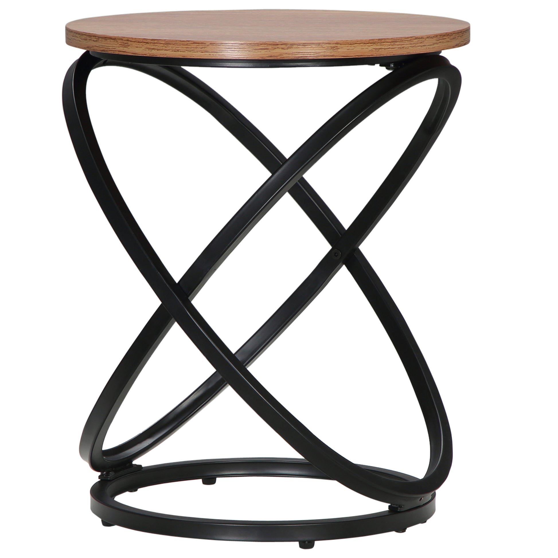 HOMCOM Industrial End Table Round 40cm x 50cm Steel Frame
