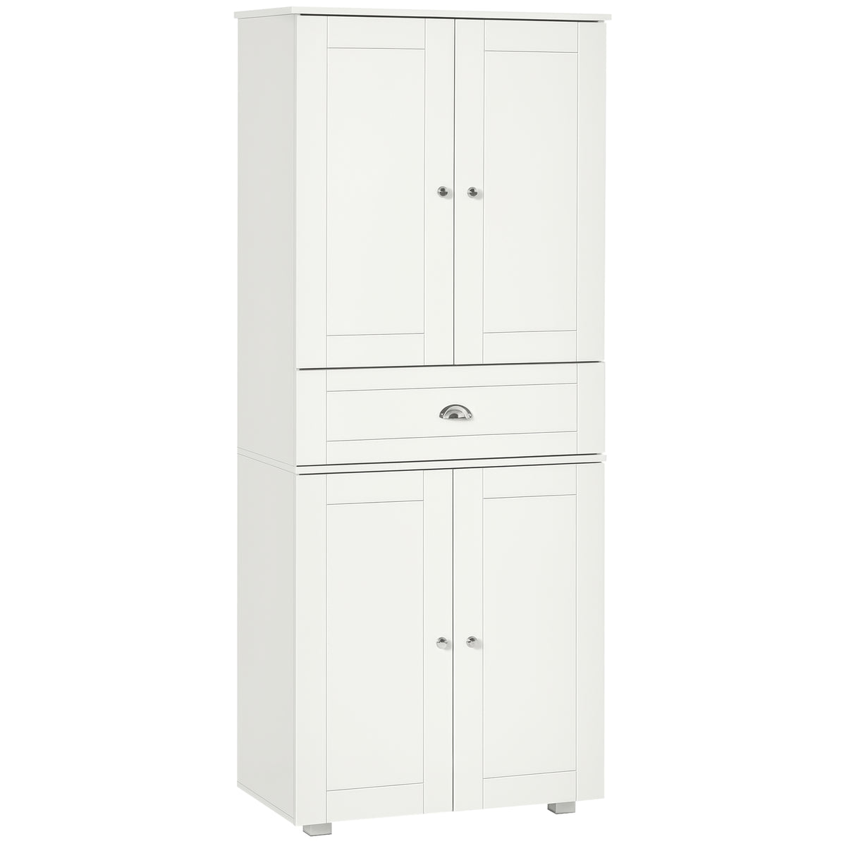 Modern Kitchen Pantry Storage Cabinet with 4 Doors and 3 Adjustable Shelves – 29"W x 73"H