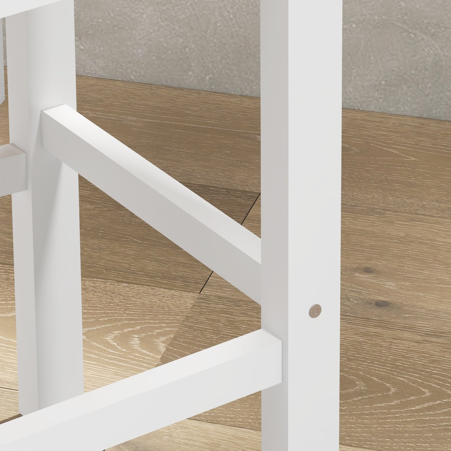 HOMCOM Set of 2 Farmhouse Solid Wood Counter Height Bar Stools