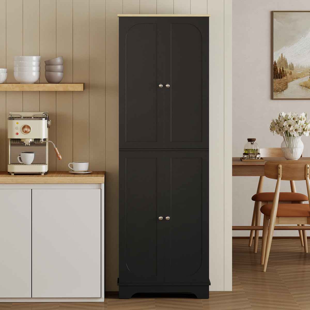 Kitchen Pantry Cabinet with Adjustable Shelves – 24"W x 72"H