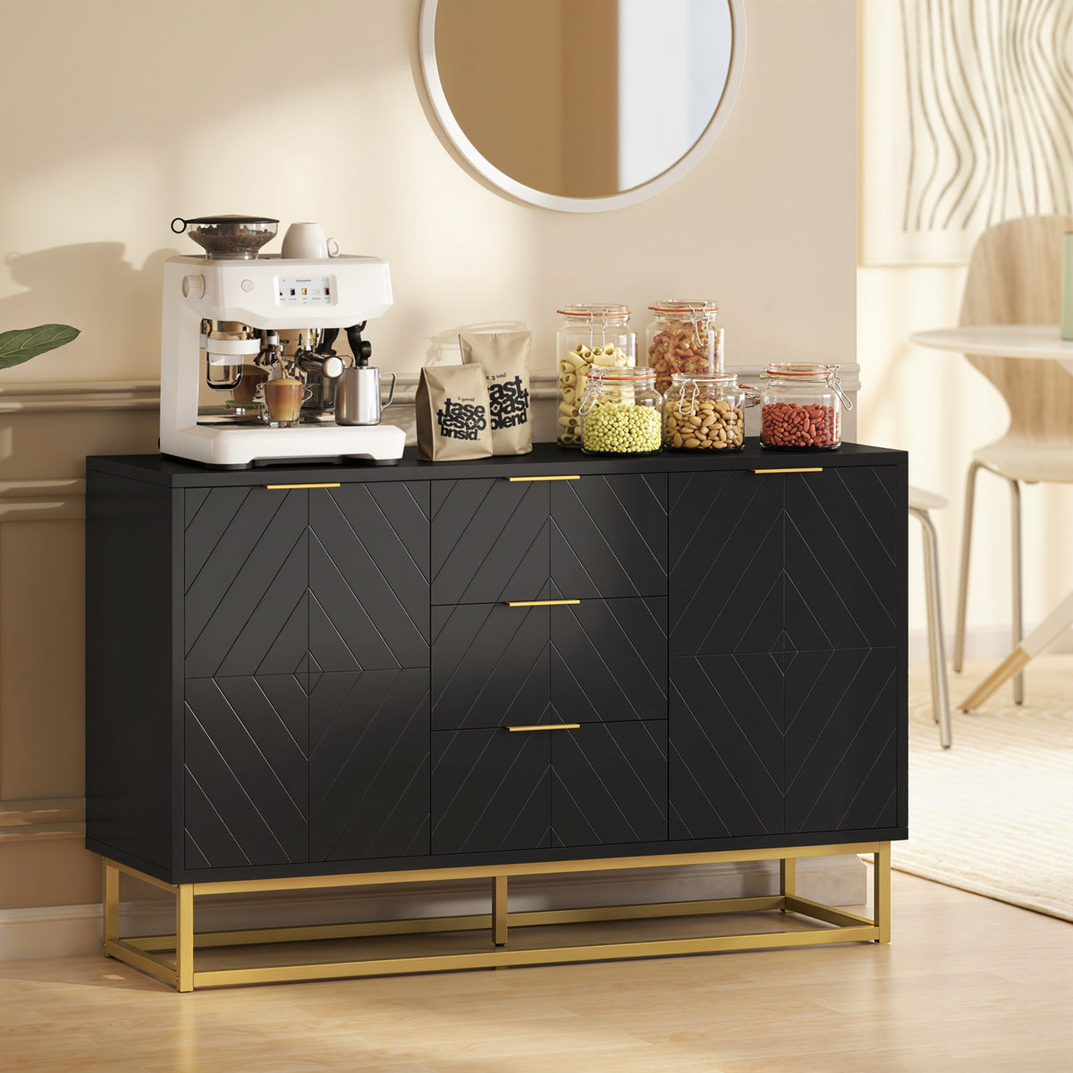 Sideboard Storage Cabinet with 3 Drawers – 47"W x 30"H