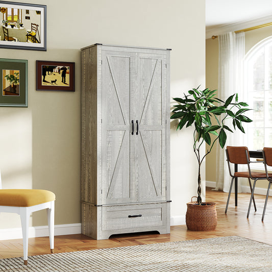 Farmhouse Pantry Cabinet with Adjustable Shelves – 32"W x 72"H