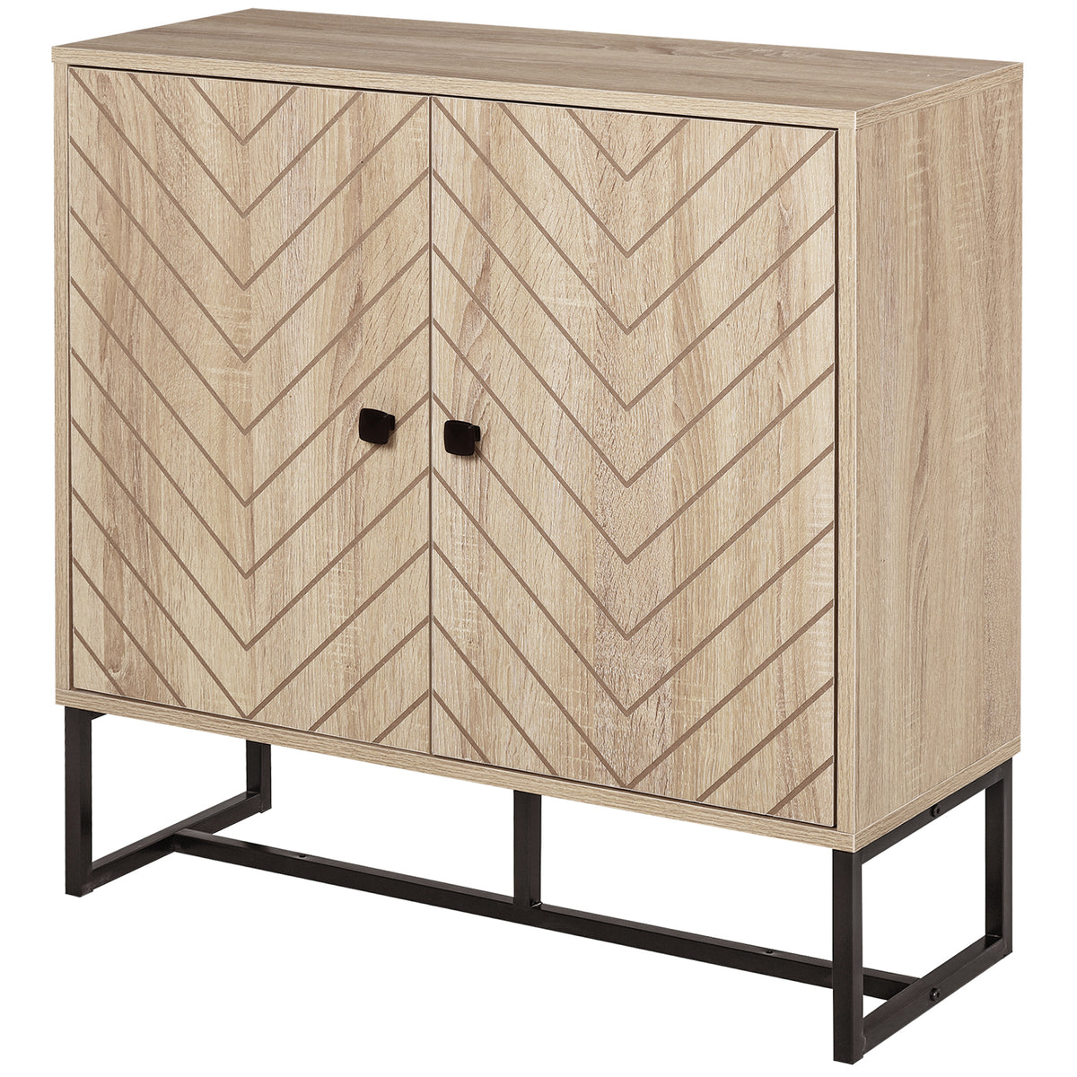 Buffet Cabinet with 2 Chevron Doors and Adjustable Shelf – 32"W x 32"H