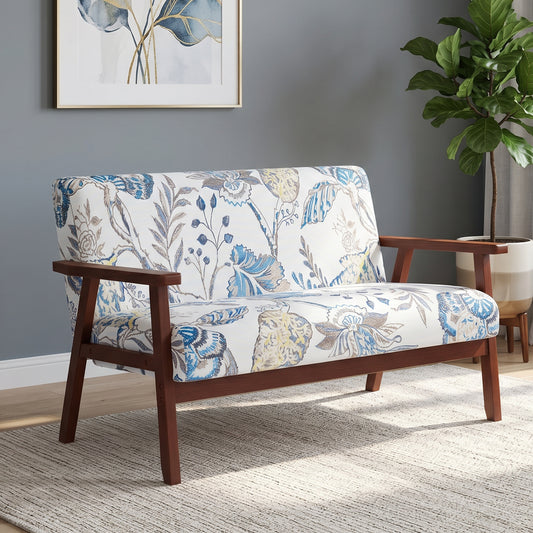 Compact Linen Loveseat – Multicolour