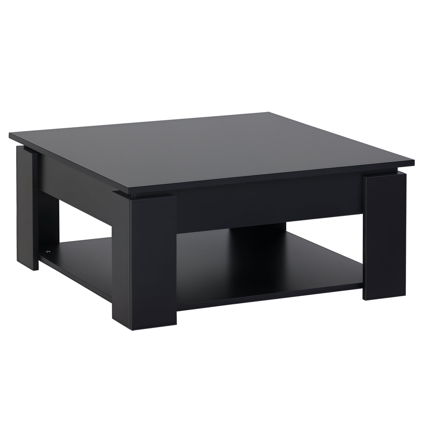 HOMCOM 2-Tier Modern Coffee Table with Bottom Shelf for Living Room