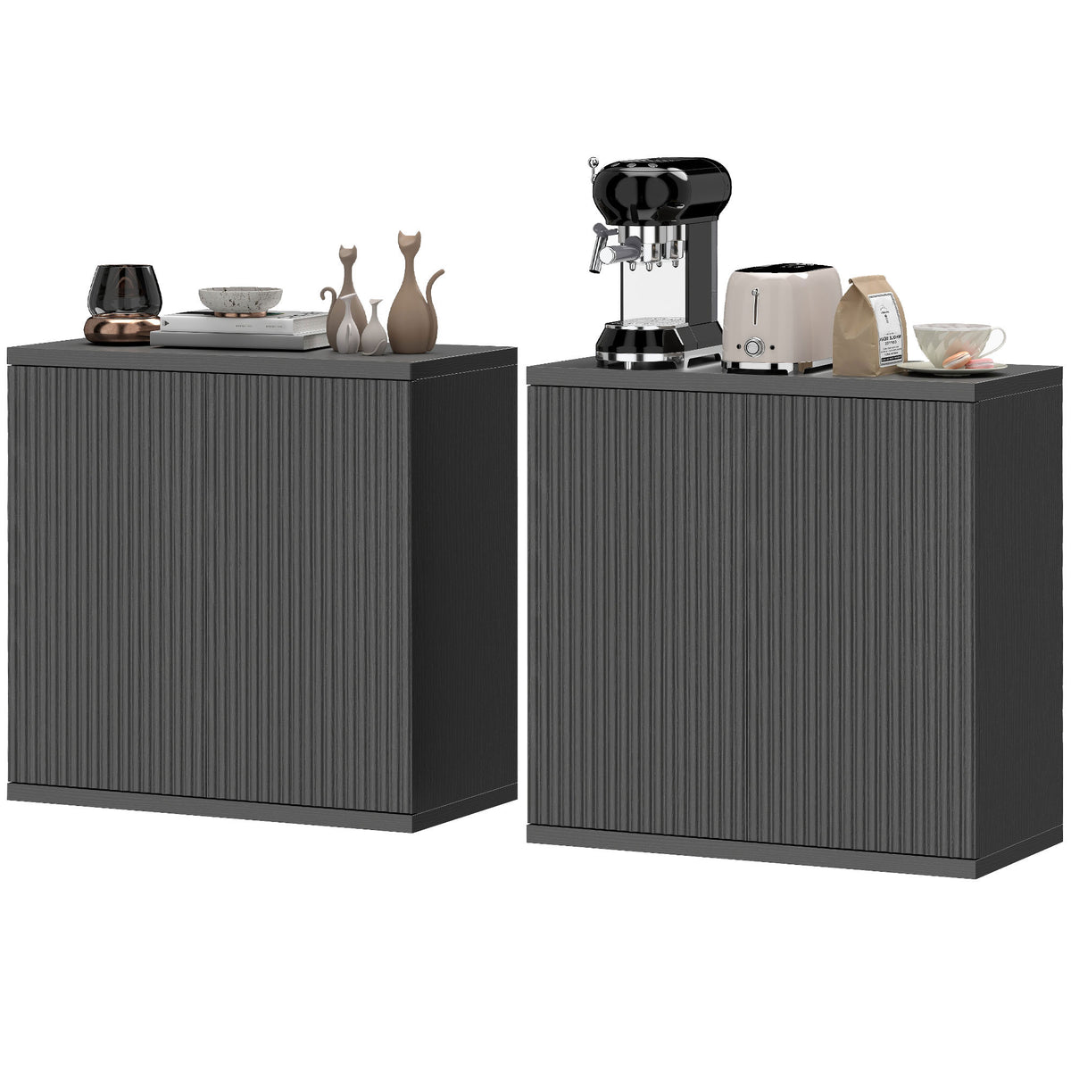 Sideboard Buffet Cabinets, Set of 2, with Soft-Close Doors – 31"W x 31"H each