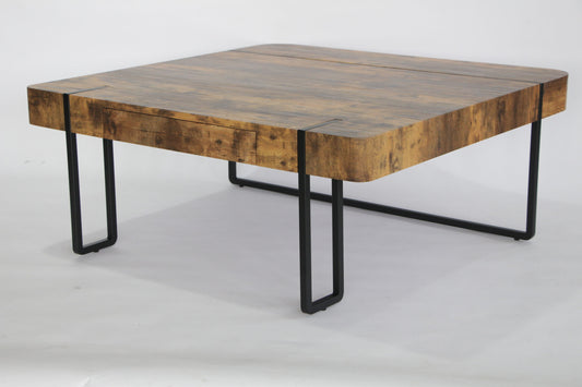 Square Rustic Wood Coffee Table
