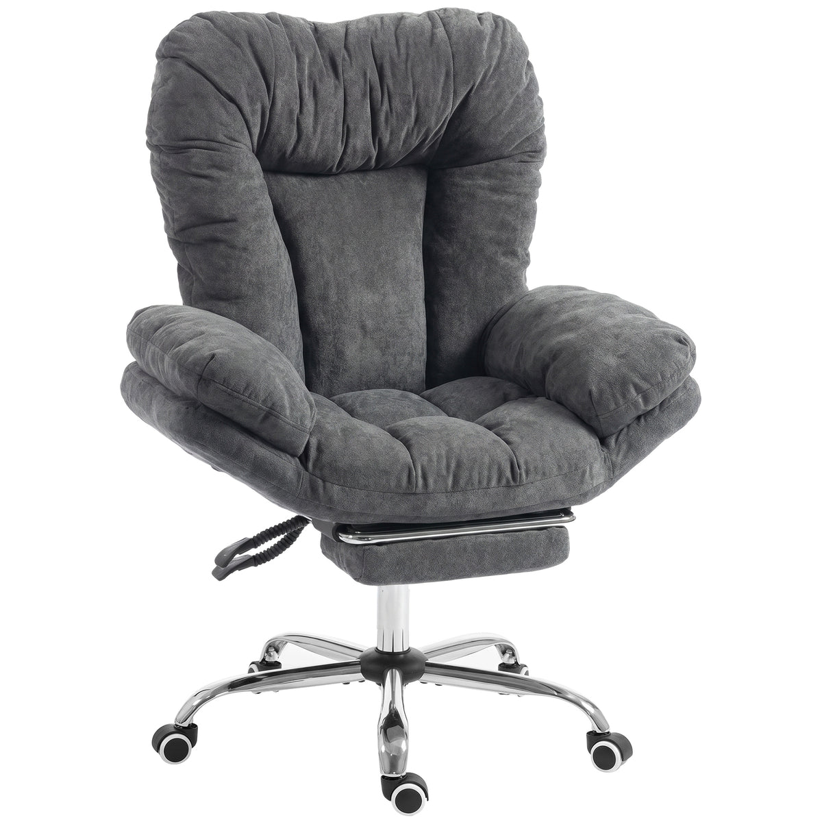 Criss Cross Chair with Wheels, Waterfall Armrests, Dark Grey