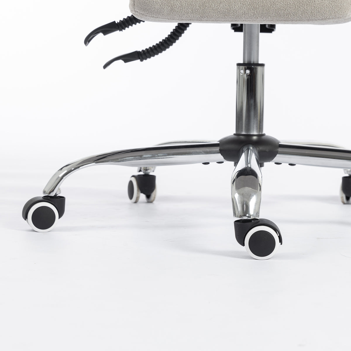 Criss Cross Chair with Wheels, Waterfall Armrests, Light Grey