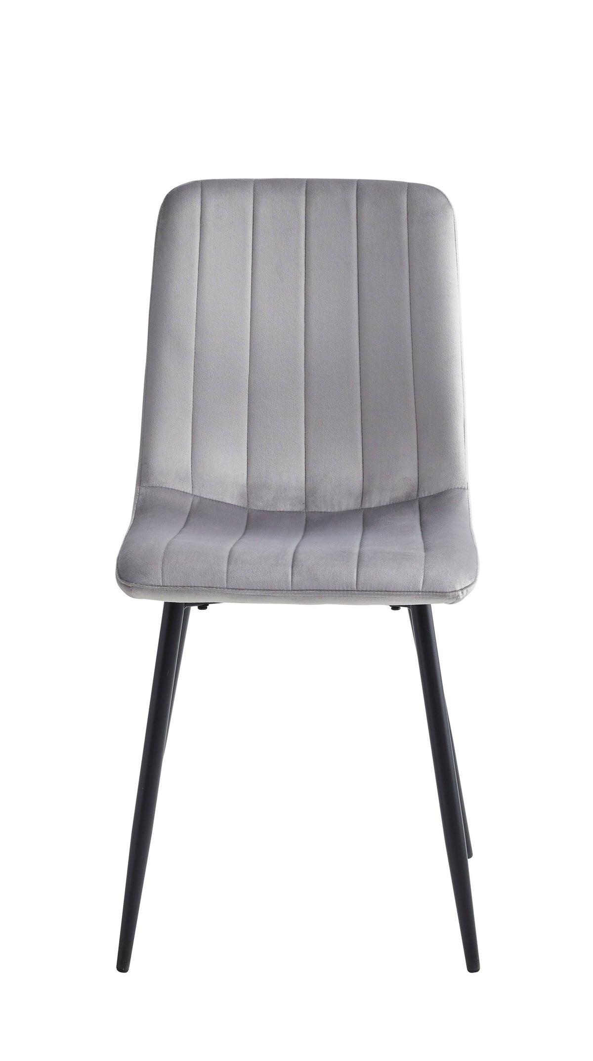 Stitched Velvet Dining Chair – Black Steel Legs – Set of 6