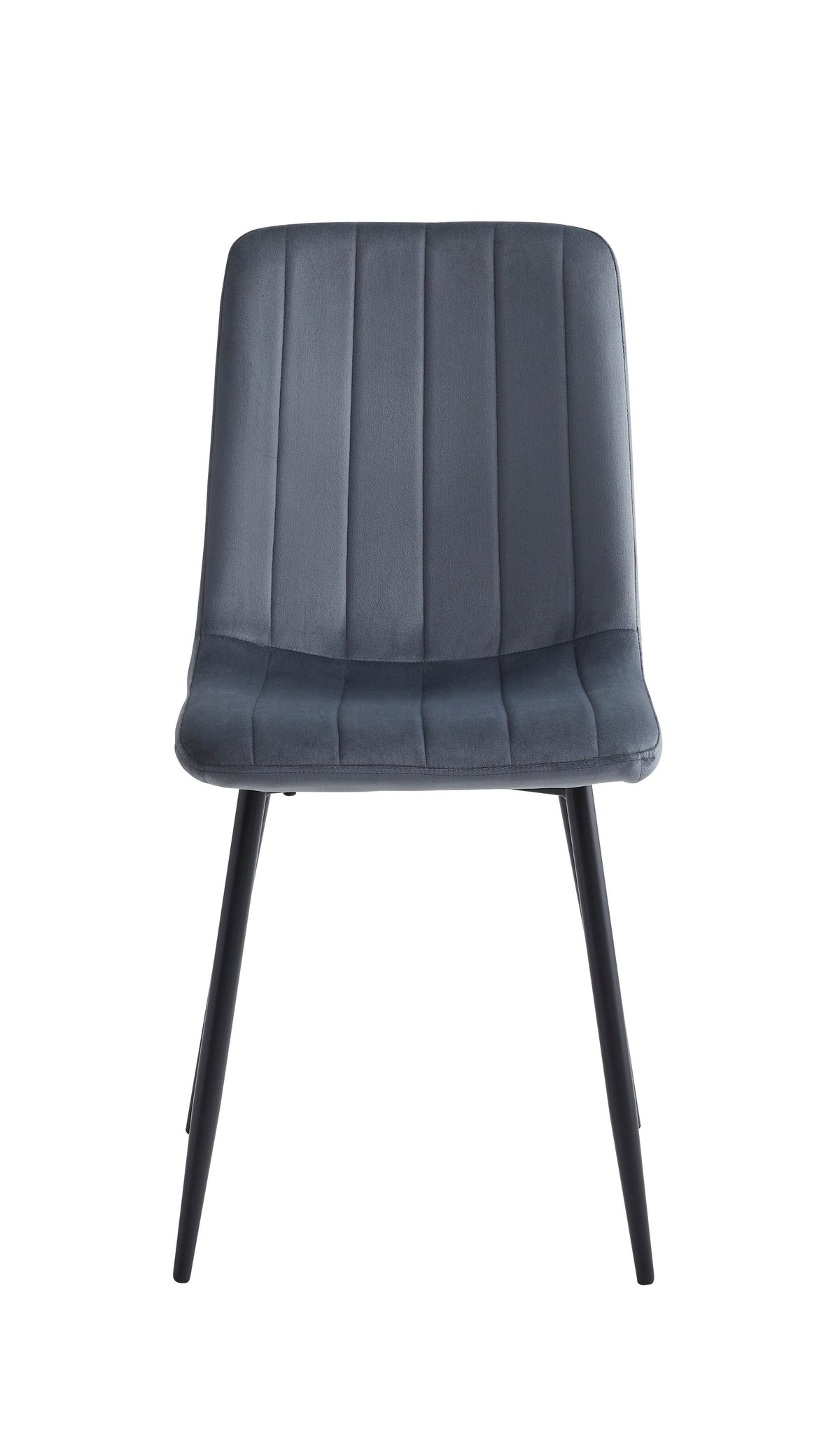 Stitched Velvet Dining Chair – Black Steel Legs – Set of 6