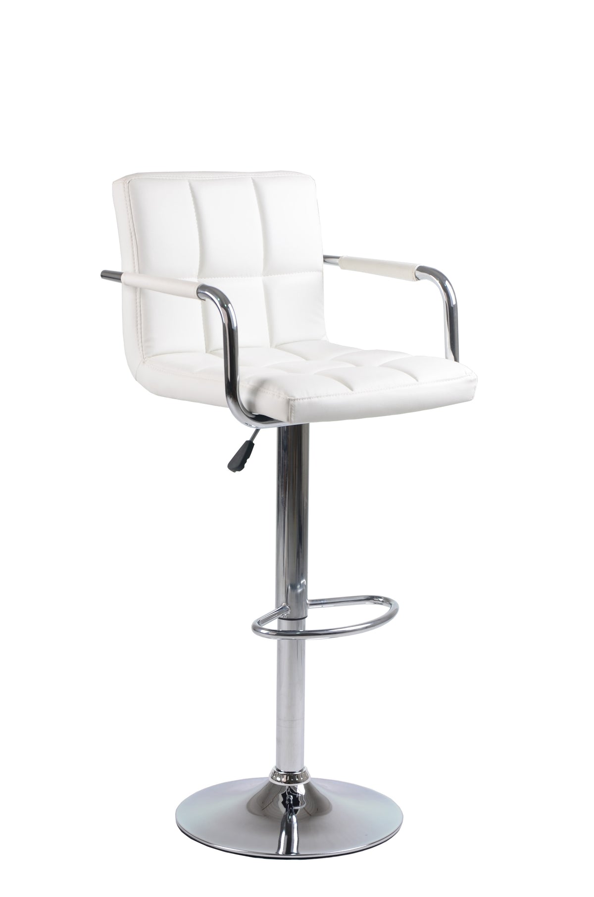 Swivel Gas-Lift Bar Stool with Arms – Chrome Frame – Set of 2