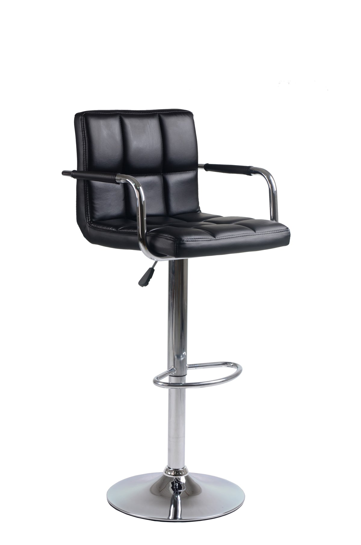 Swivel Gas-Lift Bar Stool with Arms – Chrome Frame – Set of 2