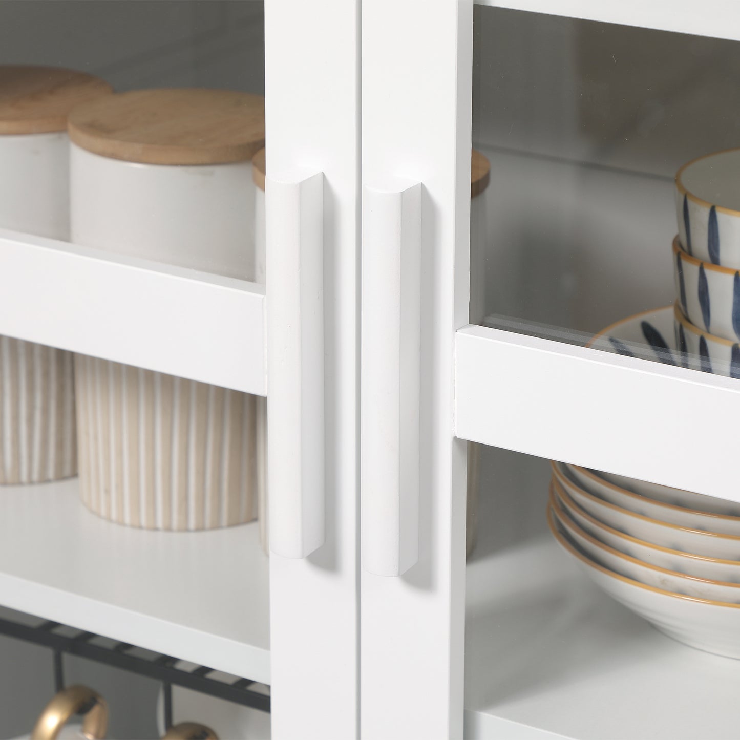 HOMCOM Kitchen Pantry Cabinet 5‑Tier Freestanding White
