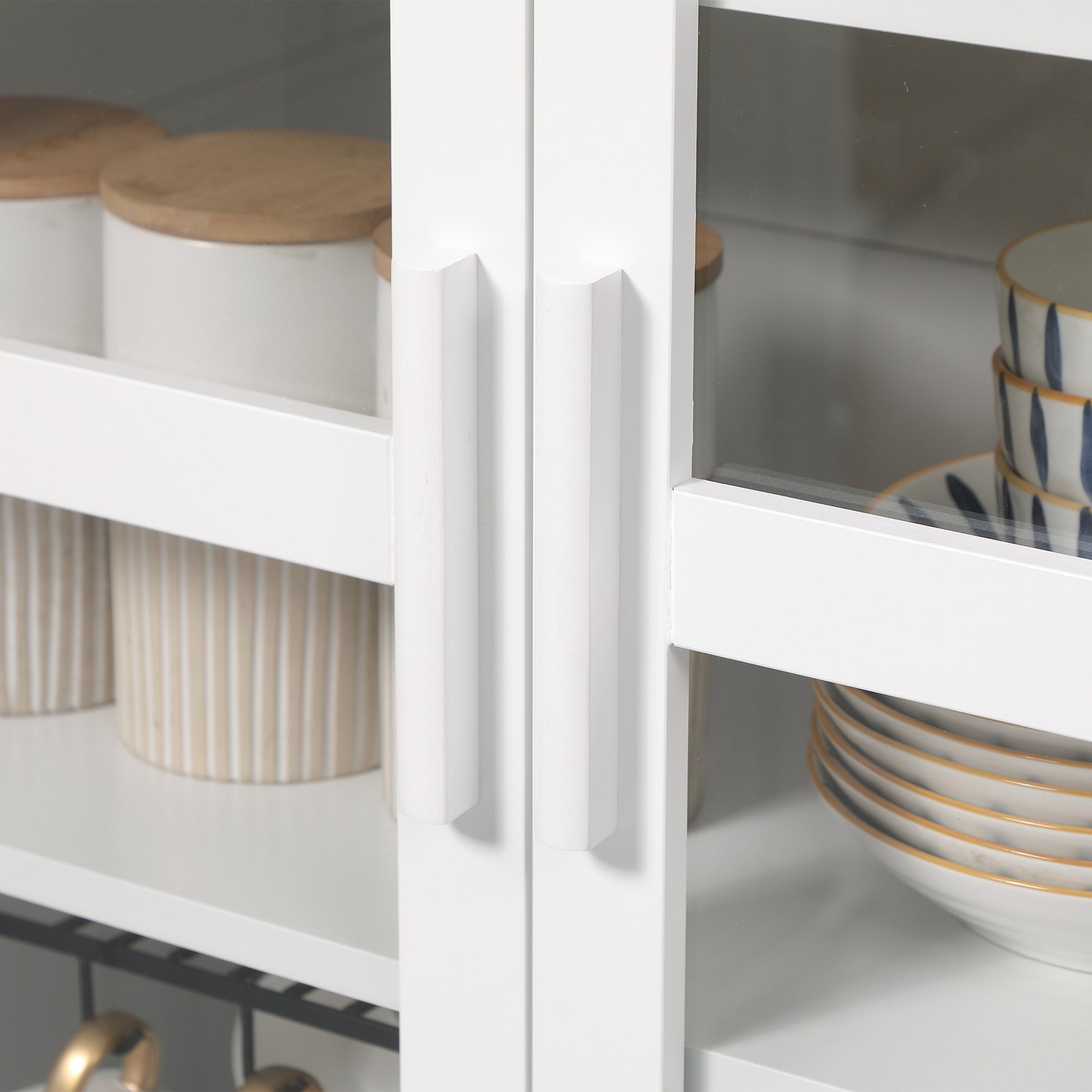 HOMCOM Kitchen Pantry Cabinet 5‑Tier Freestanding White