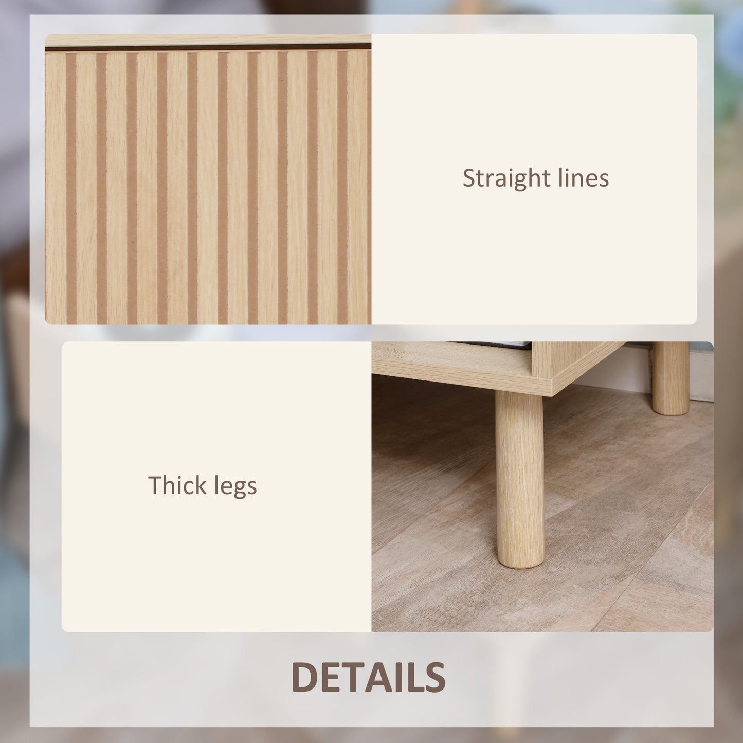 HOMCOM Modern Natural Wood Bedside Table with Drawer, Open Shelf Storage