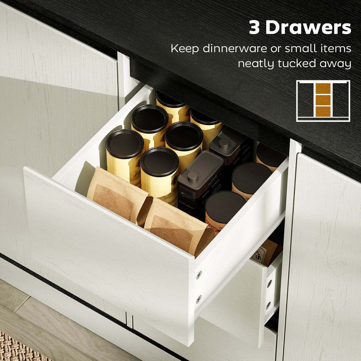 Buffet Cabinet with Soft-Close Hinges – 39"W x 31"H