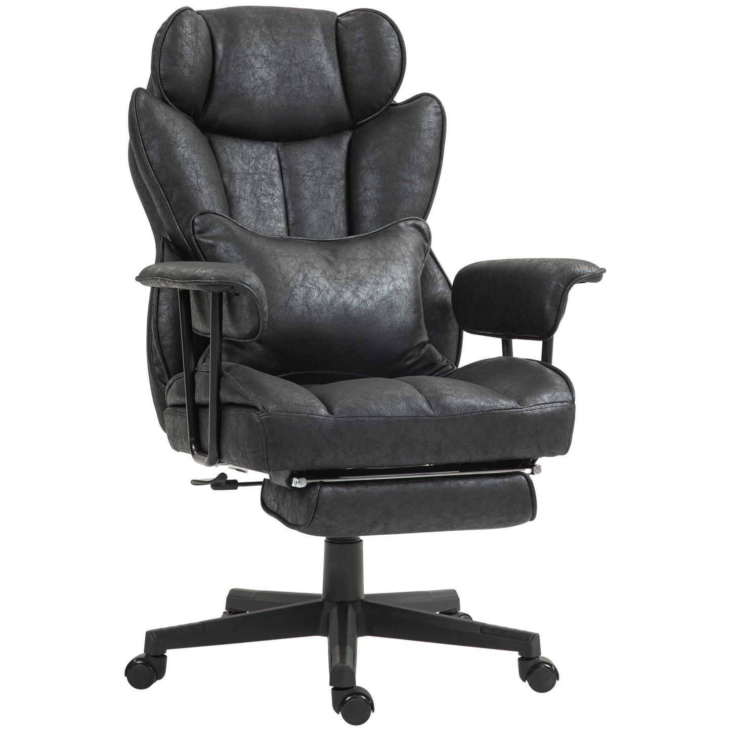 HOMCOM Executive High Back Office Chair with Footrest, 180kg Capacity, Lumbar Support