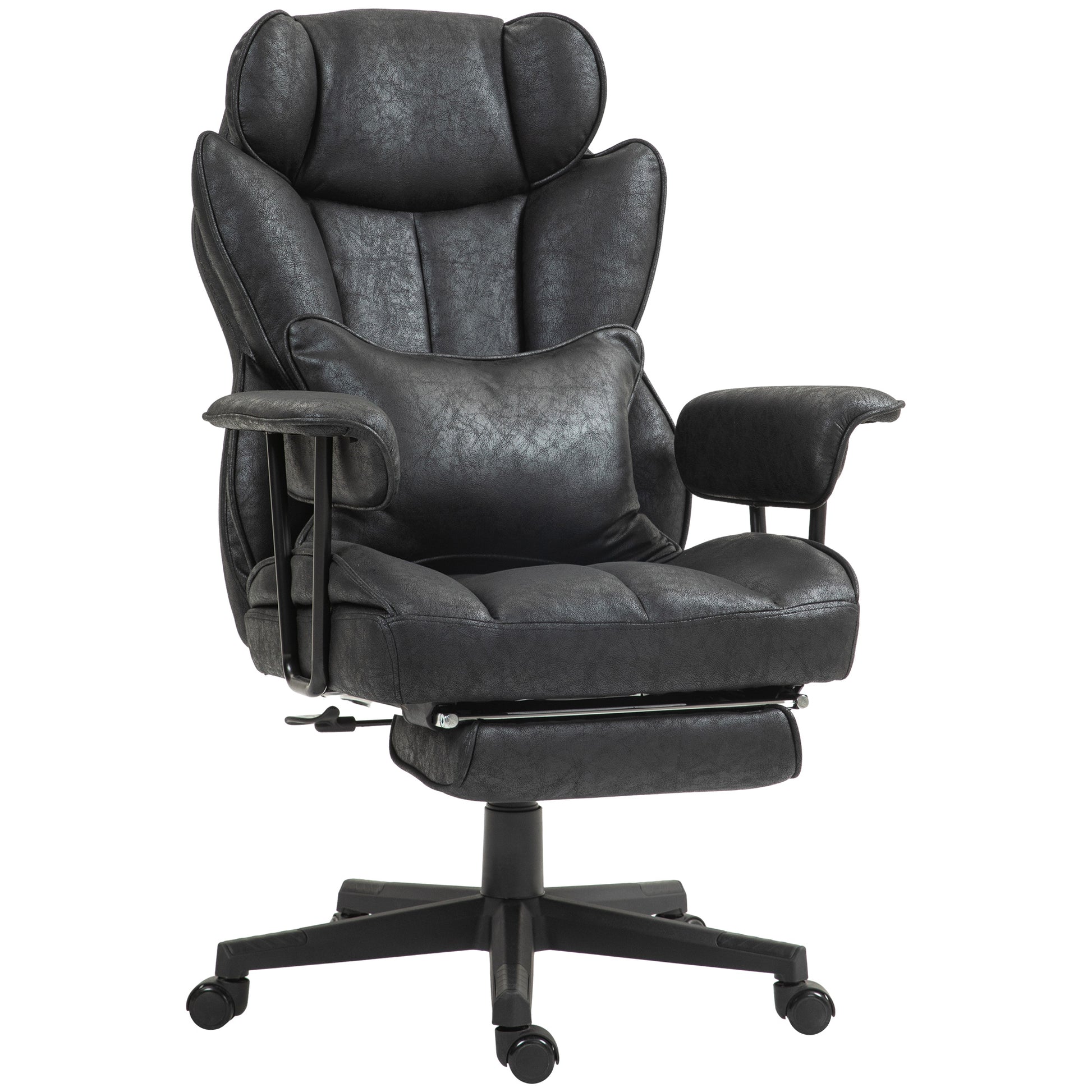HOMCOM Executive High Back Office Chair with Footrest, 180kg Capacity, Lumbar Support