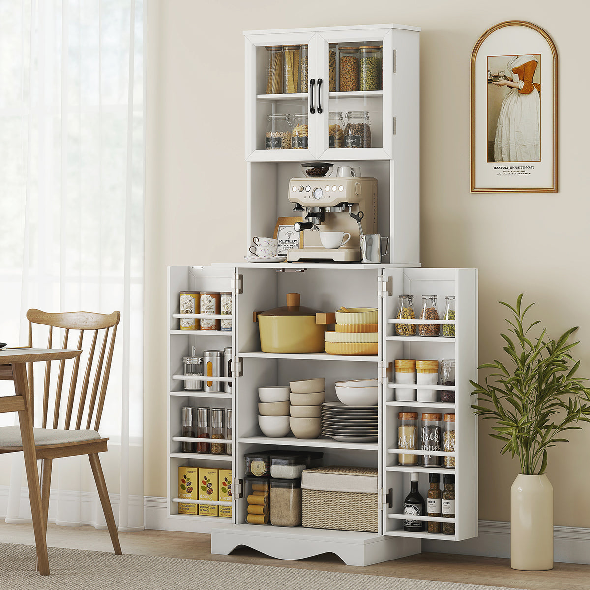 Kitchen Pantry Cabinet with 8 Door Shelves – 24"W x 71"H