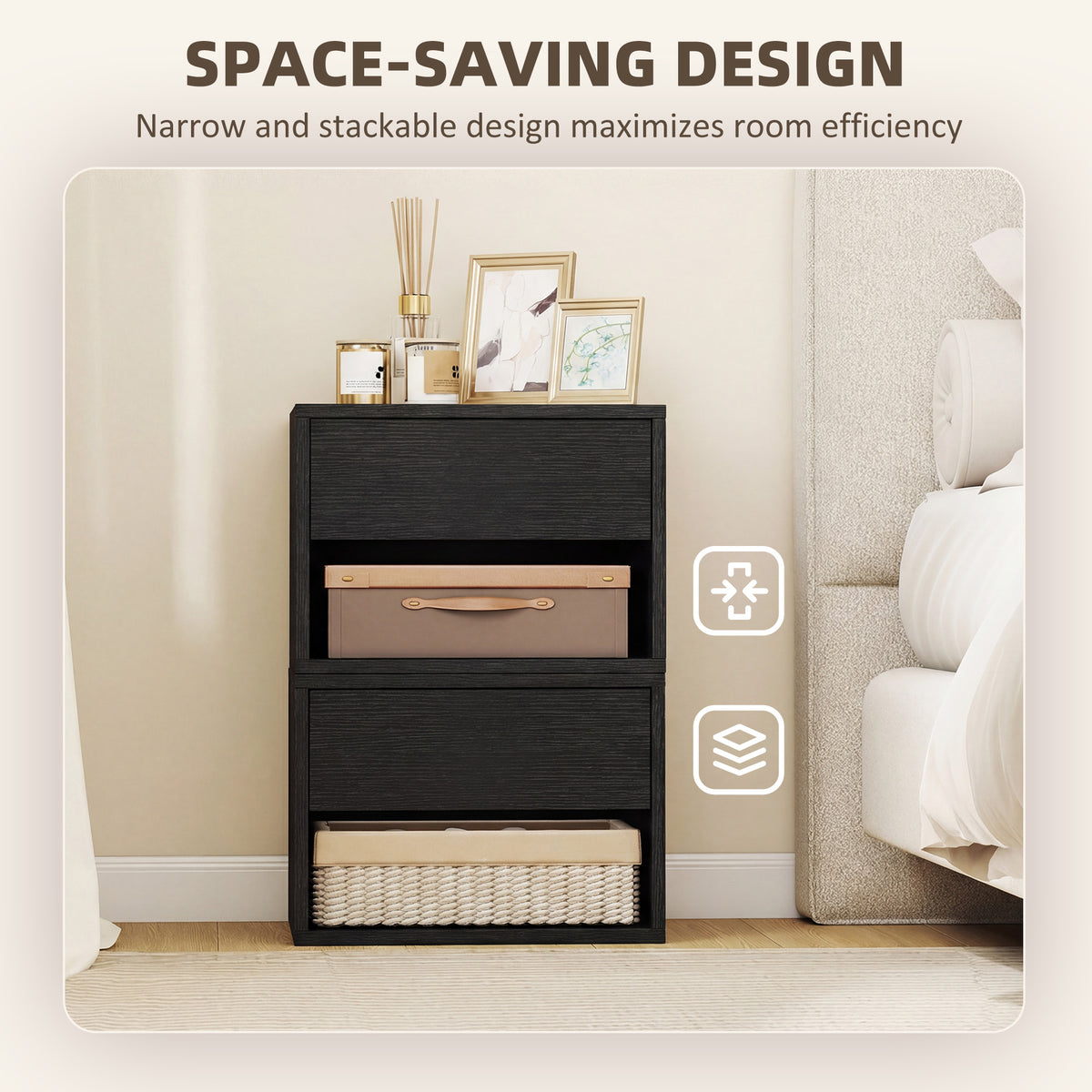 Floating Nightstands with Drawer, Set of 2 – 16"W x 11"H