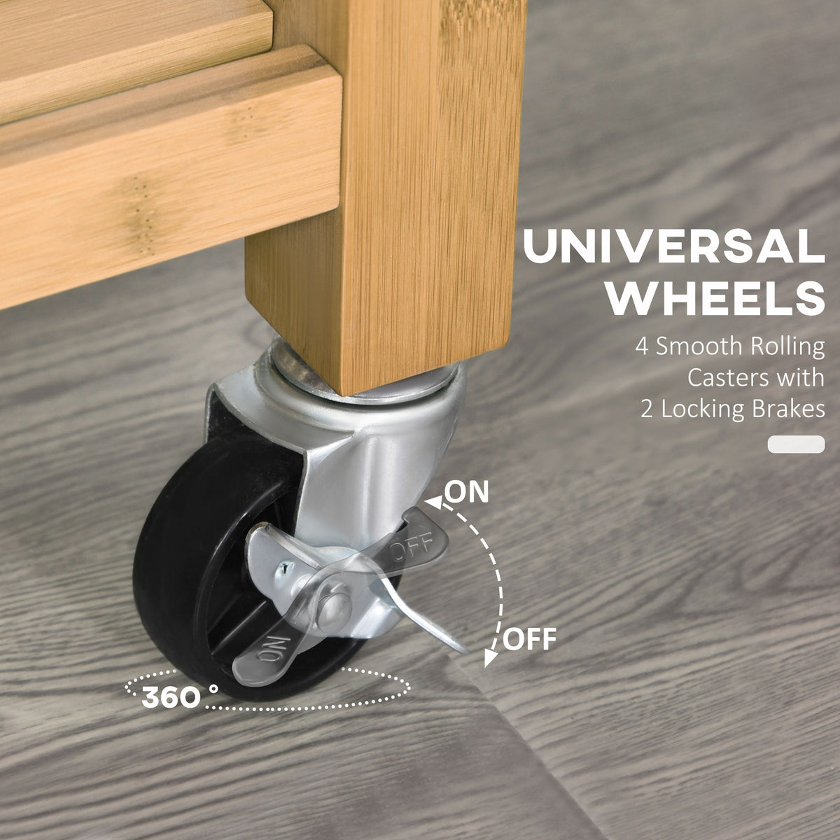 Rolling Utility Cart with Wheels – 29"W x 37"H