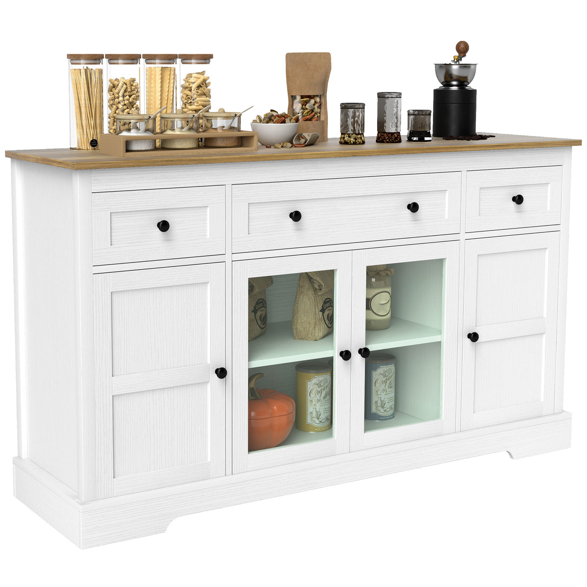 Sideboard Buffet Cabinet with Storage – 55"W x 32"H