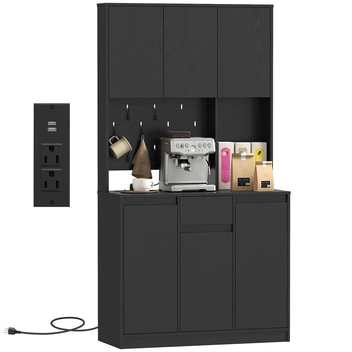 Pantry Cabinet with Charging Station – 38"W x 71"H