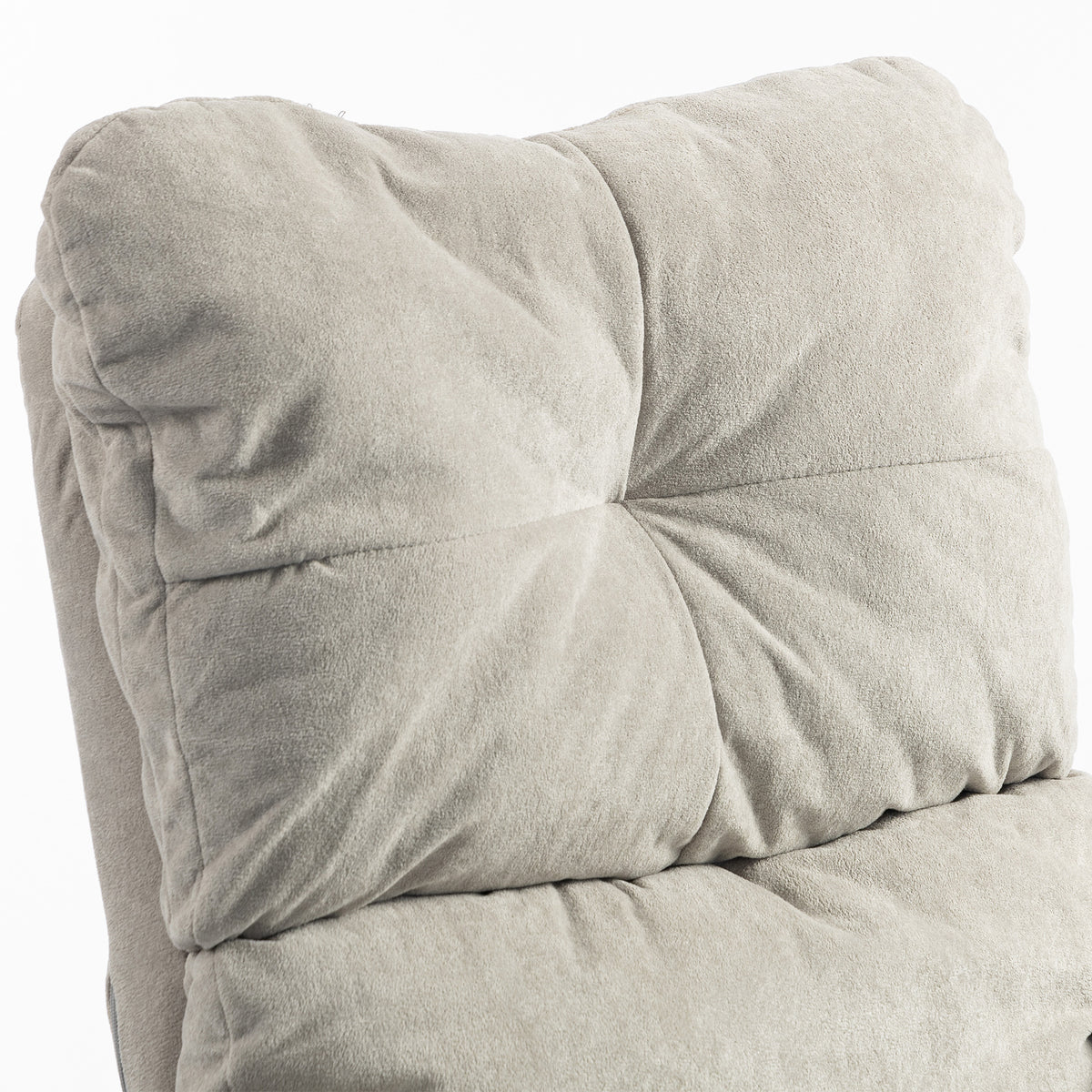 Office Chair with Footrest, Ergonomic Reclining Computer Gaming Chair with Snow Flannel Fabric, Light Grey