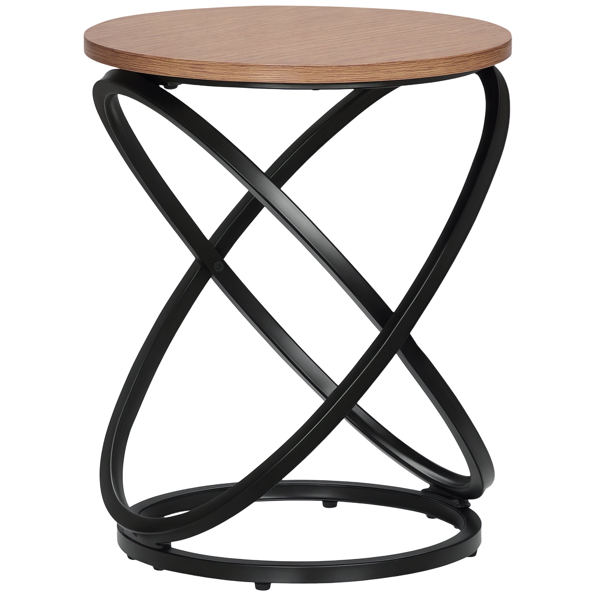 HOMCOM Industrial End Table Round 40cm x 50cm Steel Frame