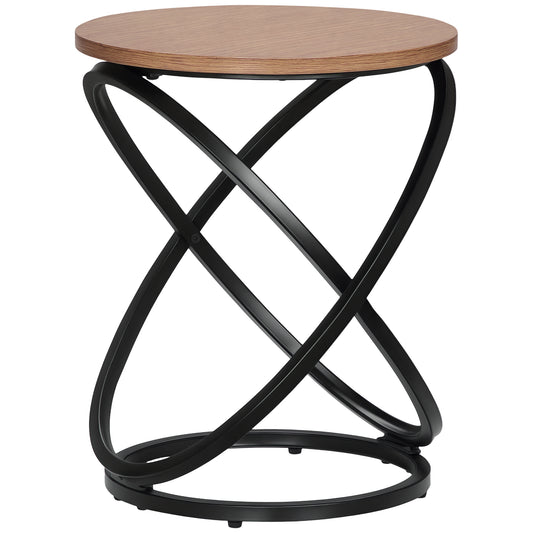 HOMCOM Industrial End Table Round 40cm x 50cm Steel Frame