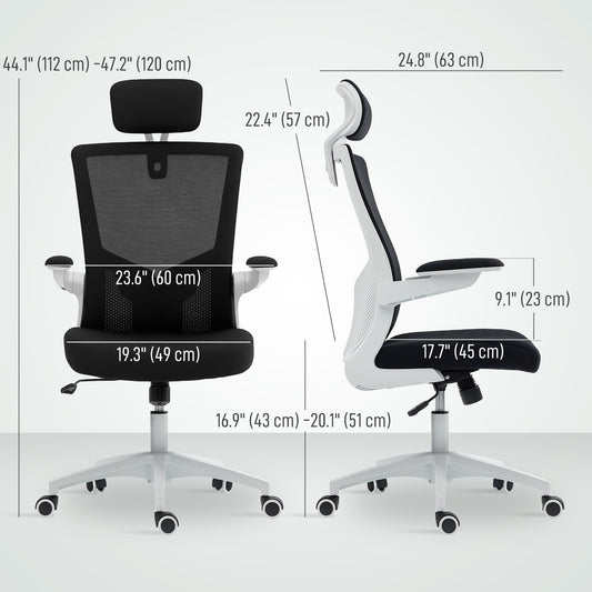 Ergonomic Office Chair, Swivel Desk Chair with Adjustable Lumbar Support, Black
