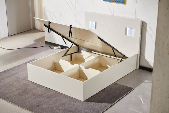 Grey Modern Lift-Top Bedroom Set