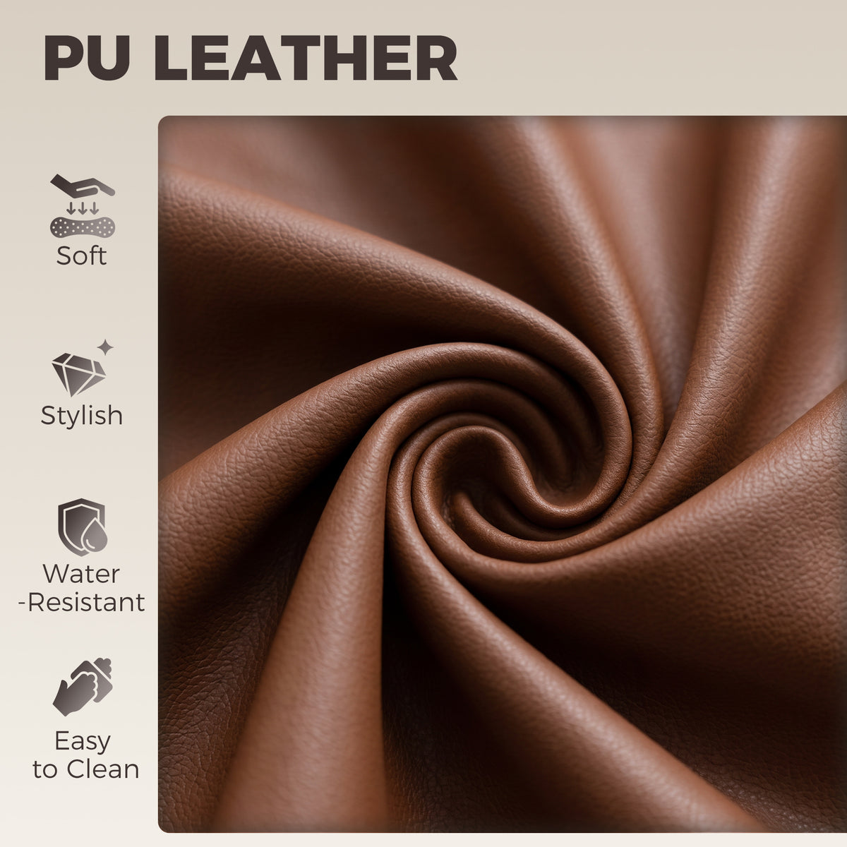 PU Leather Swivel Counter Stools with Arms and Backrest, Adjustable, Set of 2, Brown
