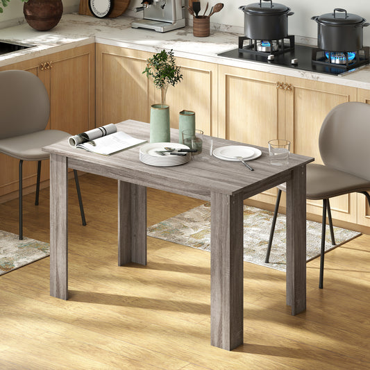 47" Kitchen Table for 4-6 People, Dining Table with Wood Effect for Dining Room