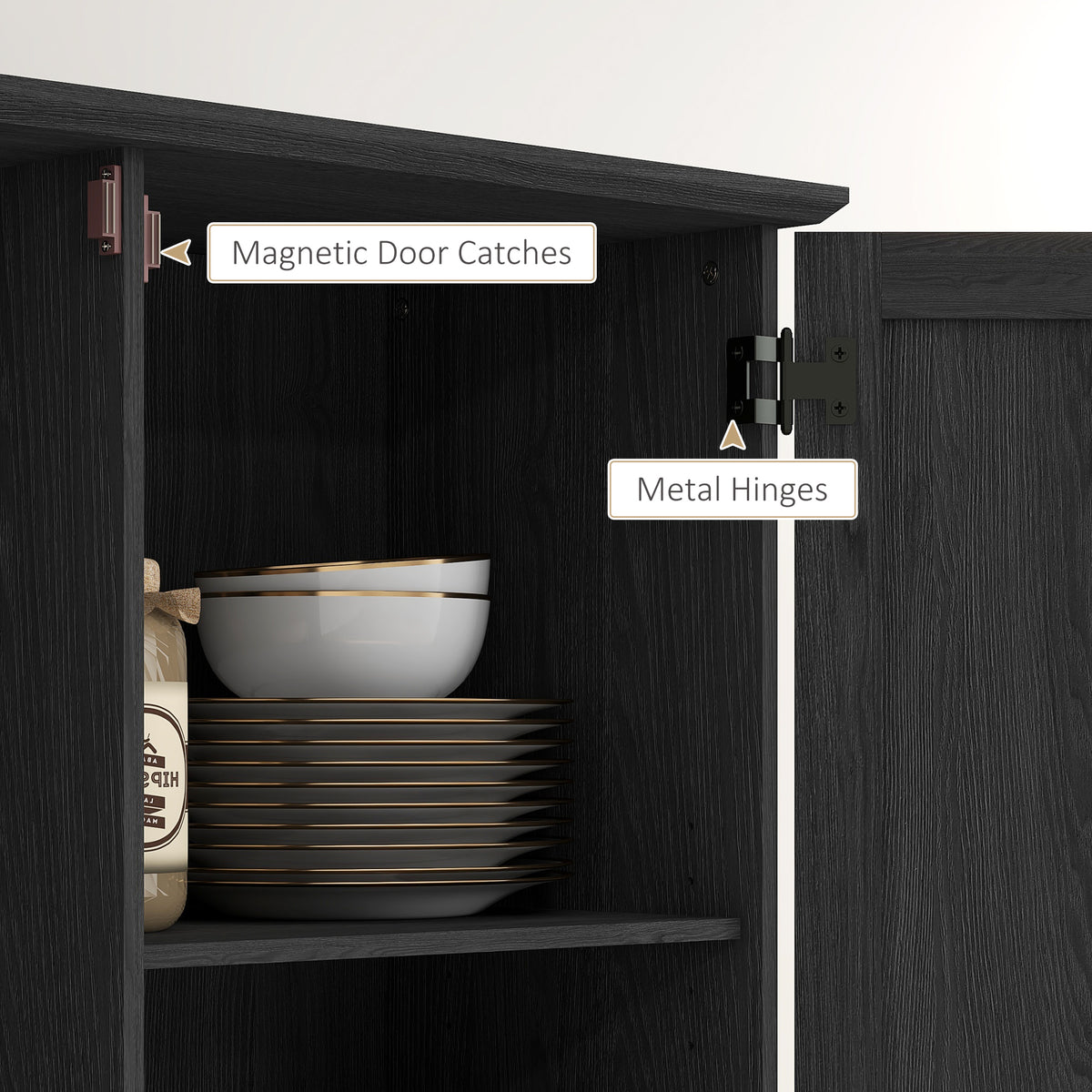 Tall Kitchen Pantry Cabinet with Door Shelves and Adjustable Shelves – 32"W x 70"H