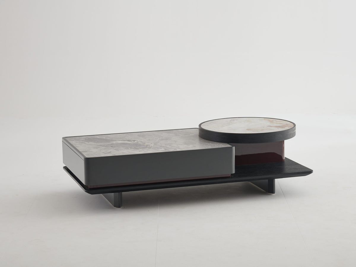 Two-Tone Coffee Table with Black Top