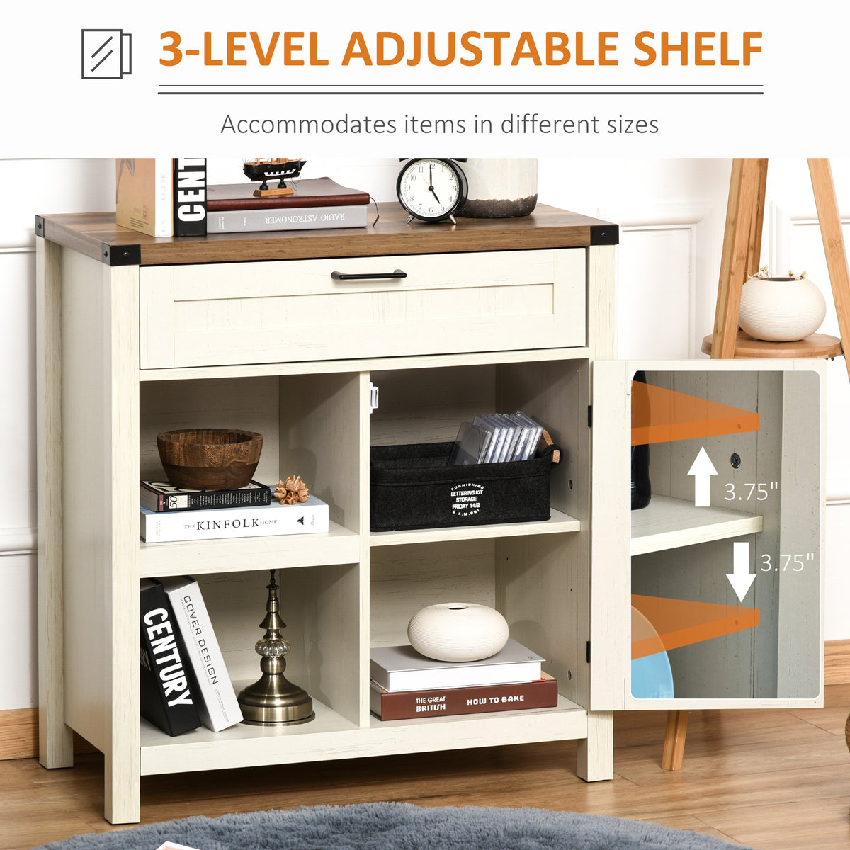 Farmhouse Sideboard with Barn Doors – 30"W x 33"H