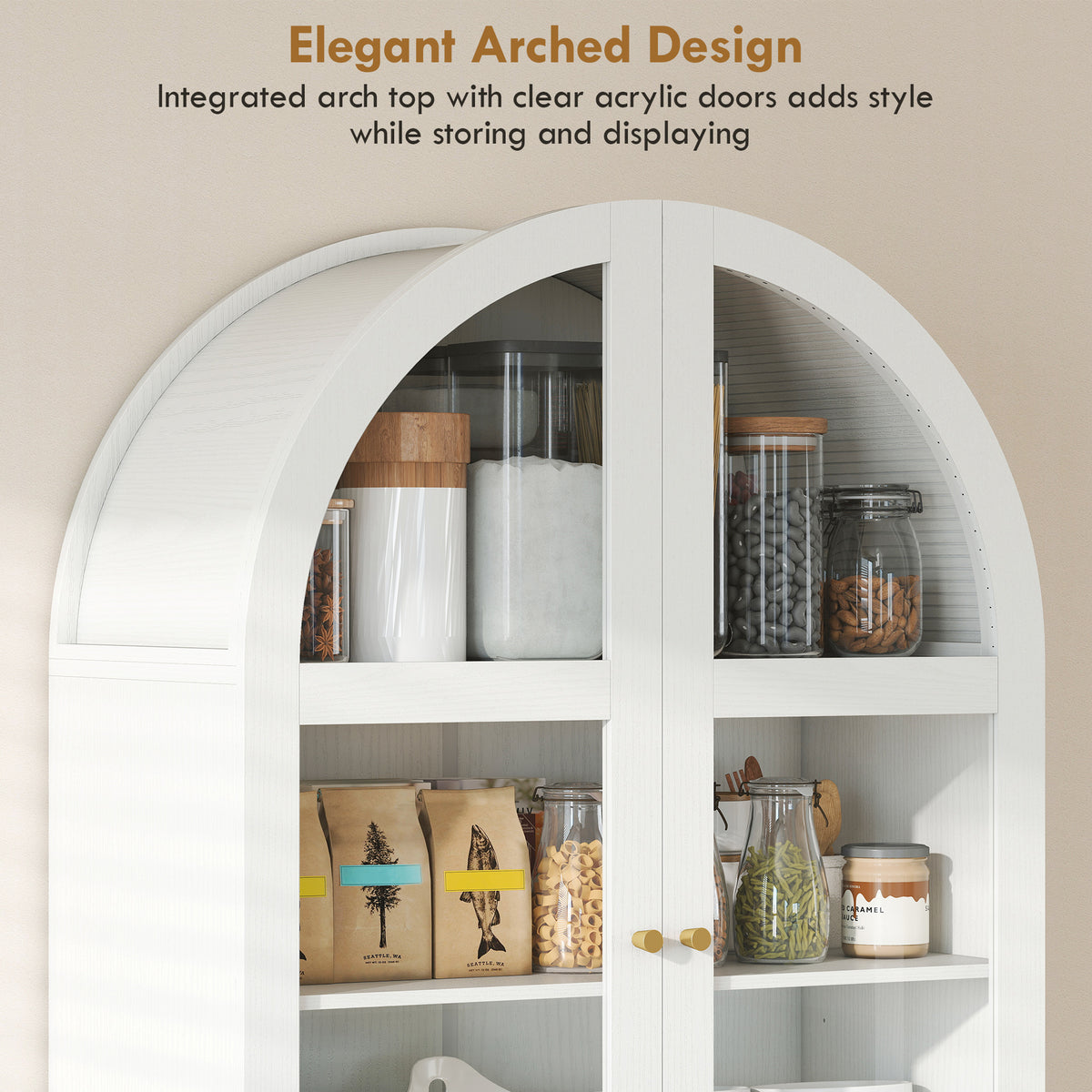 Farmhouse Kitchen Storage Cabinet with 2 Drawers – 31"W x 71"H