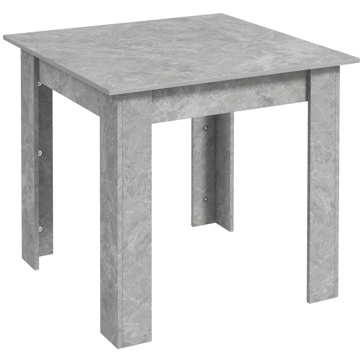 31.5" Square Dining Table with Faux Cement Effect, Space Saving Small Kitchen Table