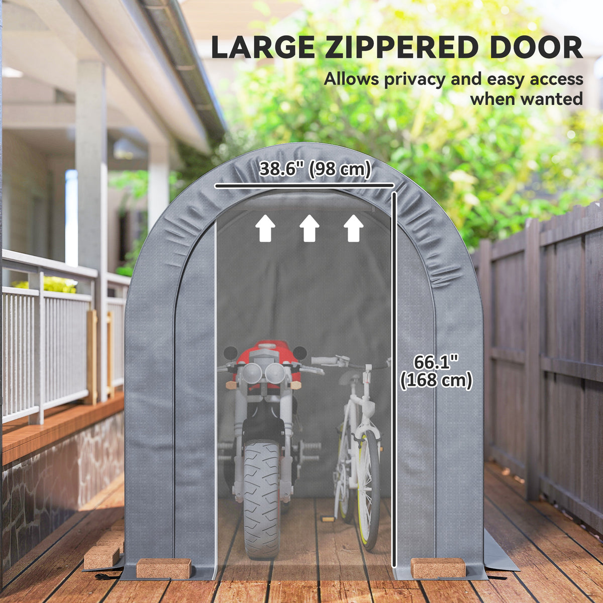 5' x 8' Outdoor Storage Shed, Heavy Duty Galvanized Steel Portable Shed for Bike, Motorcycle, Garden Tools