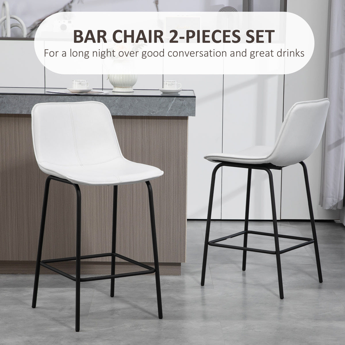 Upholstered 26" Counter Height Bar Chairs, Set of 2