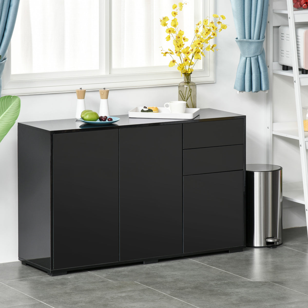 Modern Coffee Bar with Push-Open Design and 2 Drawers – 46"W x 29"H