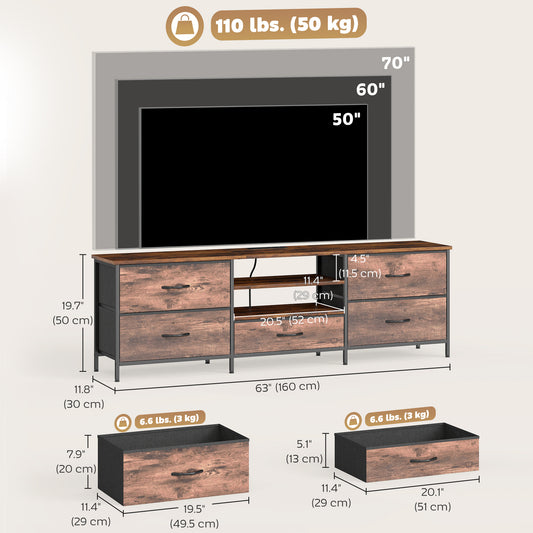 TV Stand for TVs up to 70 Inch – 63" Wide