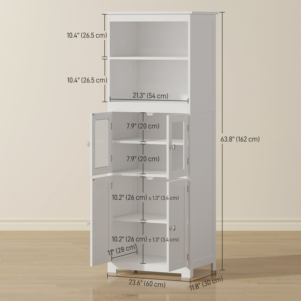 Small Buffet with Hutch – 24"W x 64"H