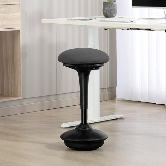 Swivel Standing Desk Chair, Backless Wobble Stool Chair, Dark Grey